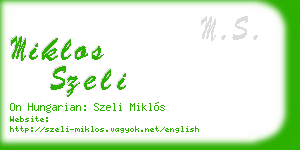 miklos szeli business card